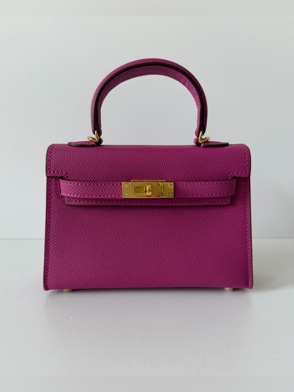 Lily & Bean Hettie Leather Mini Top Handle Bag in Fuchsia